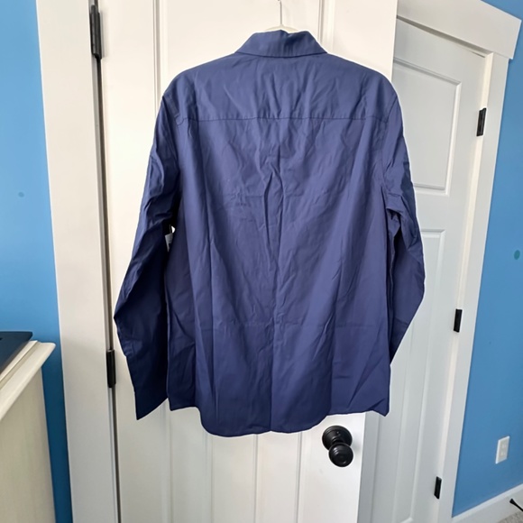 Alfani Modern Classic-Fit Stretch Solid Button-Down Shirt XL Classic Fit Blue - Picture 5 of 11